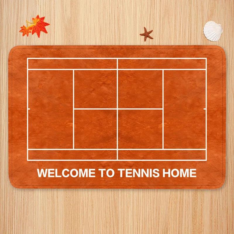 Badminton Set Garden - Alfombra temática deportiva, tenis, bádminton, patrón