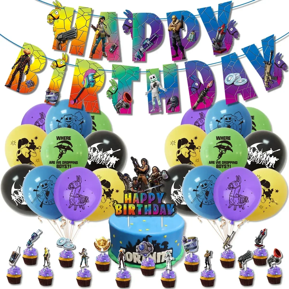 Party Games Kids Birthday - Globos con Temática de Fortnite, Artículos