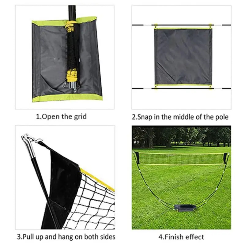 Badminton Set Garden - Juego de red de bádminton plegable