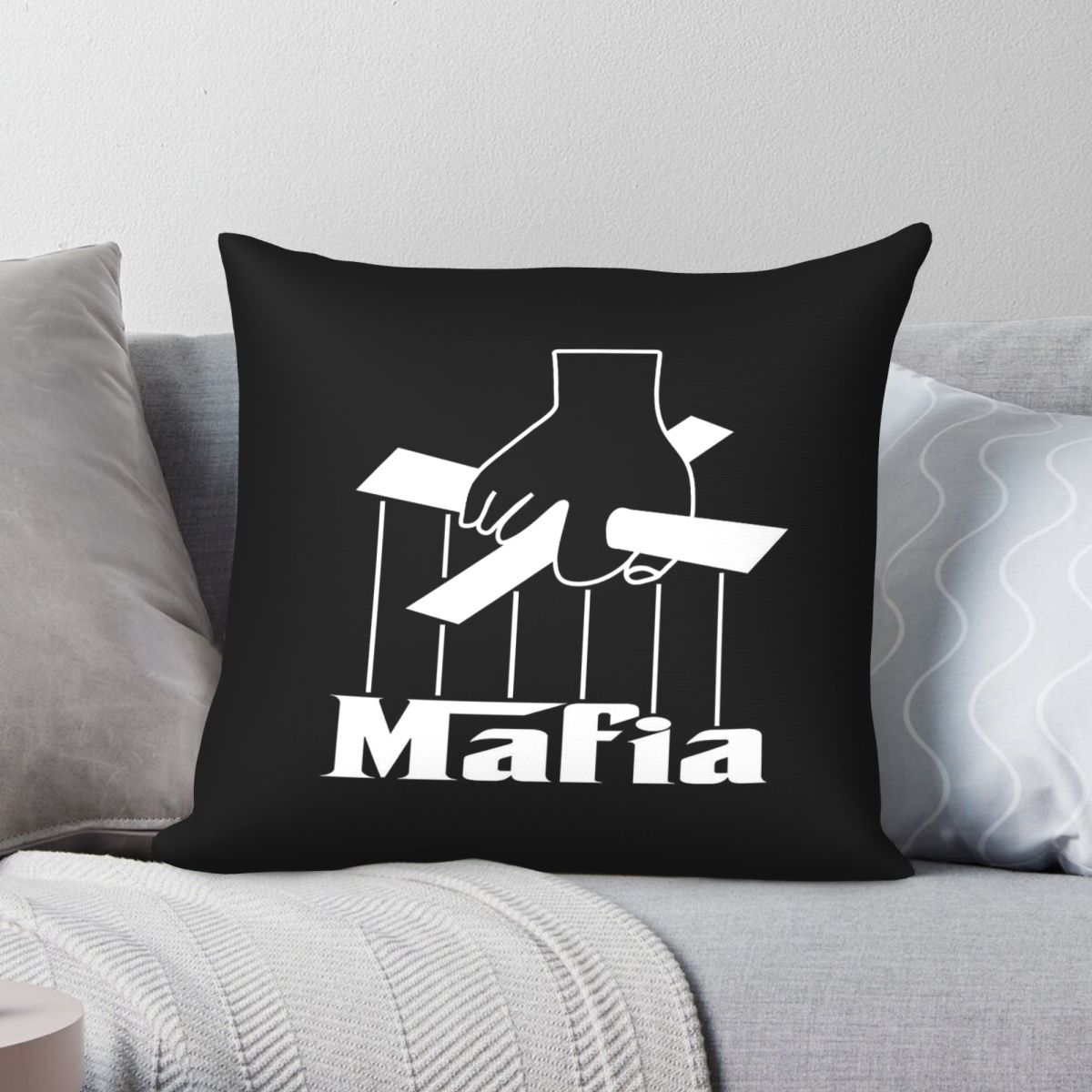 Party Games Mafia - Funda de almohada cuadrada con diseño