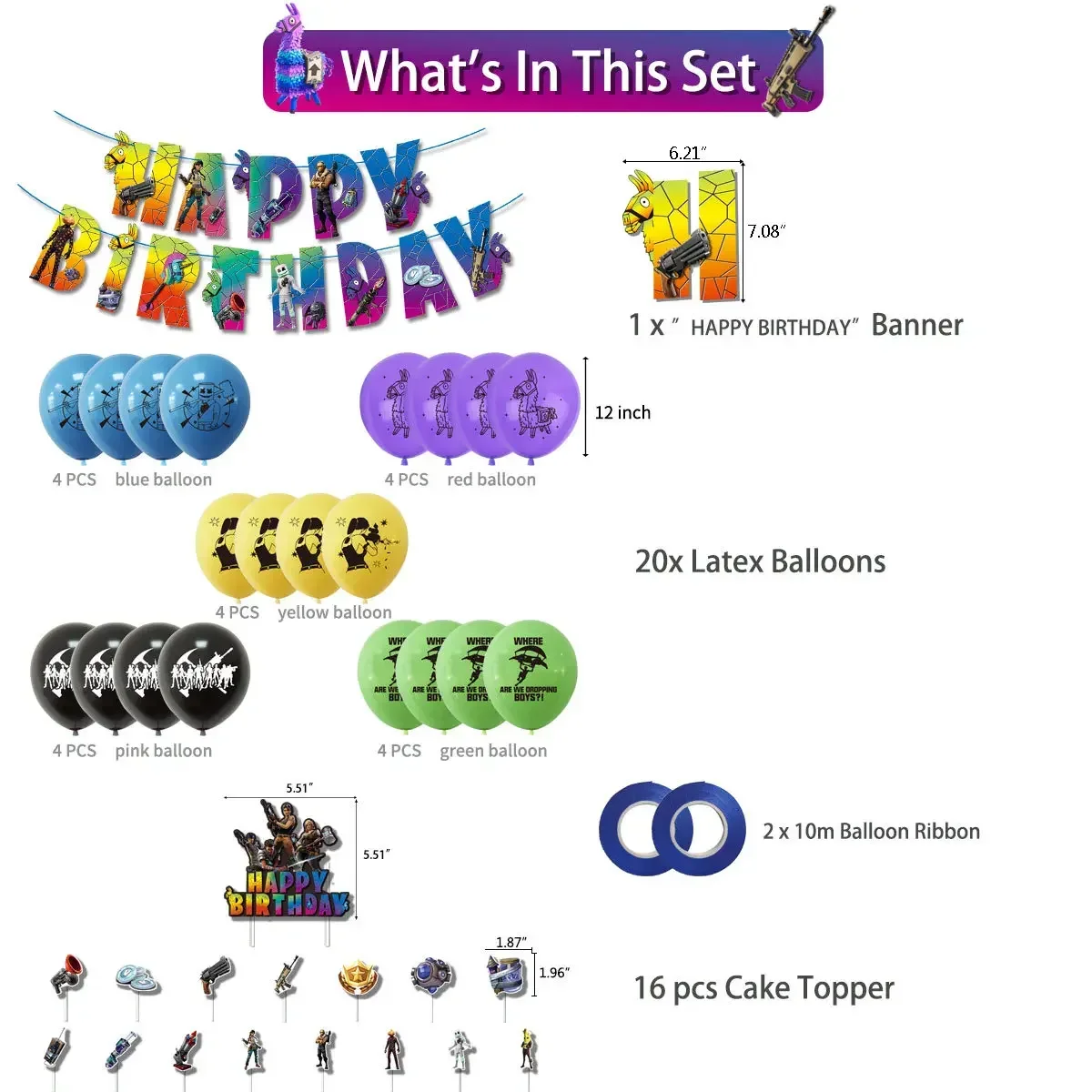 Globos con Temática de Fortnit - Party Games Kids Birthday reseña y precio